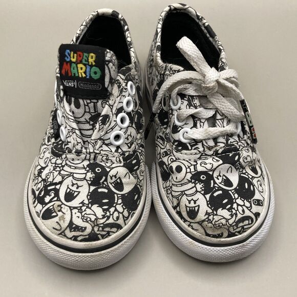 Special Edition Nintendo x Vans Mario Villains Shoes GAME OVER Toddler Size 6 - Picture 1 of 8
